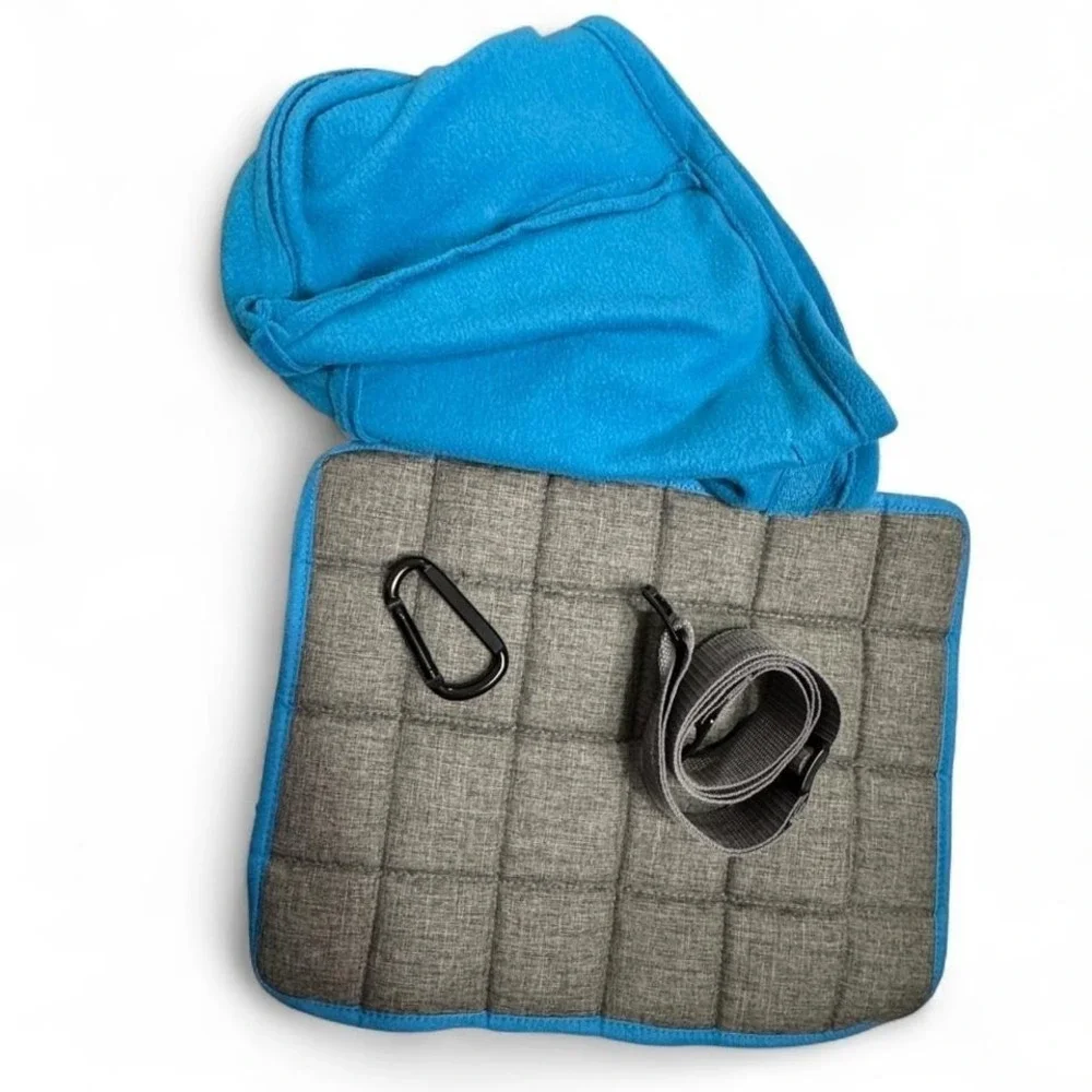 Kurgo Heather Dog Booster Seat Charcoal Blue Car Travel Pet Carrier Bed Small